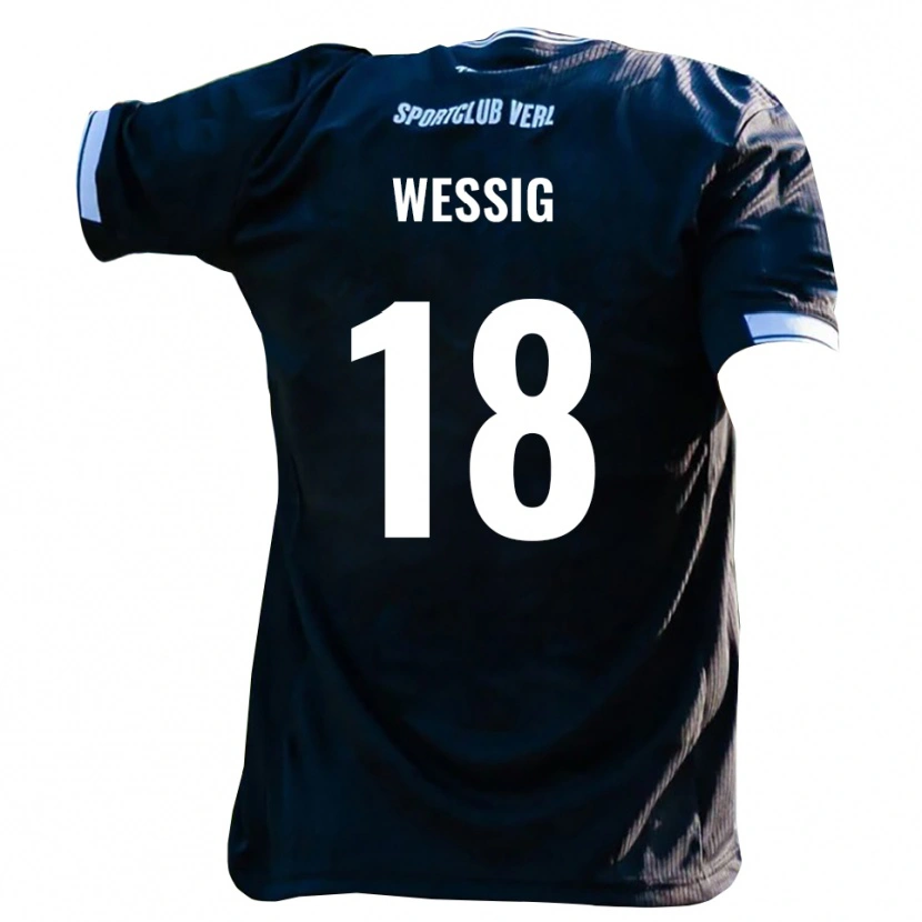 Danxen Kinderen Fabian Wessig #18 Zwart Wit Uitshirt Uittenue 2025/26 T-Shirt België