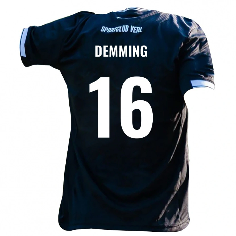Danxen Kinderen Lukas Demming #16 Zwart Wit Uitshirt Uittenue 2025/26 T-Shirt België