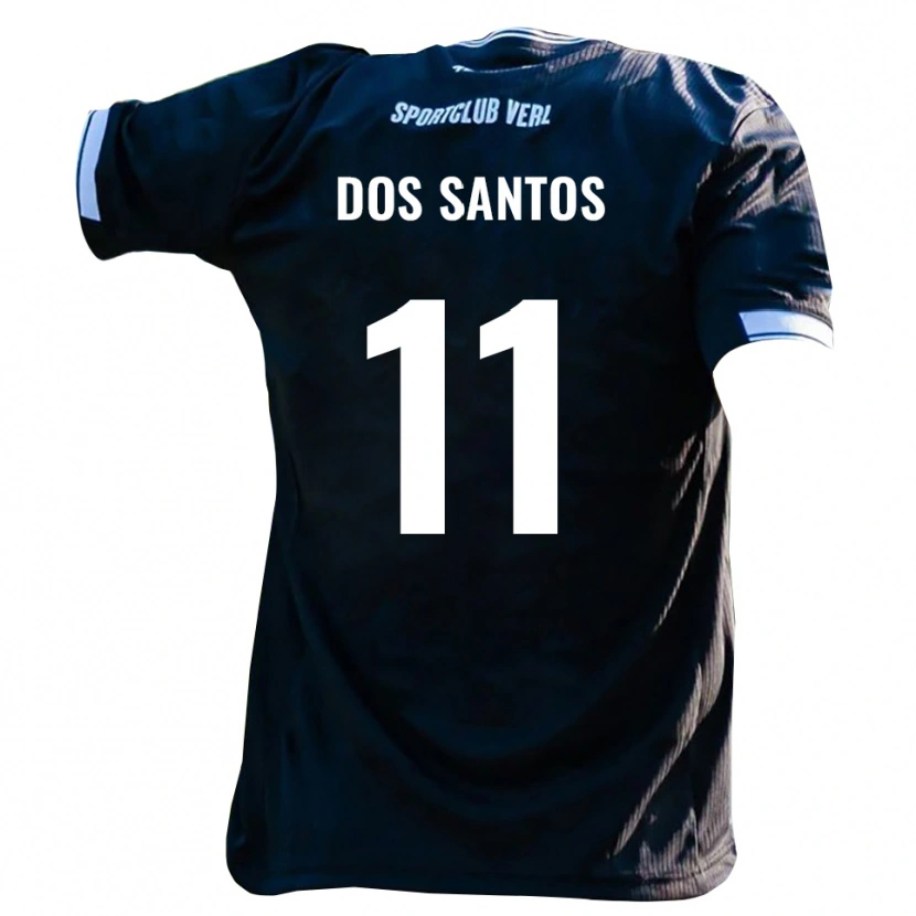 Danxen Kinderen Samuel Dos Santos #11 Zwart Wit Uitshirt Uittenue 2025/26 T-Shirt België