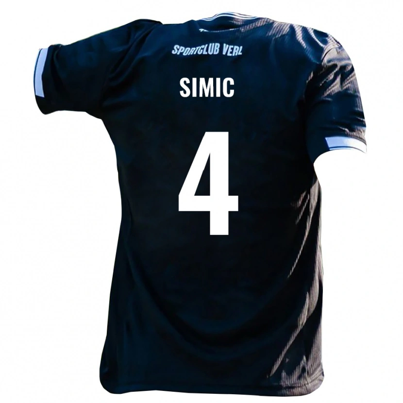 Danxen Kinderen Dennis Simic #4 Zwart Wit Uitshirt Uittenue 2025/26 T-Shirt België