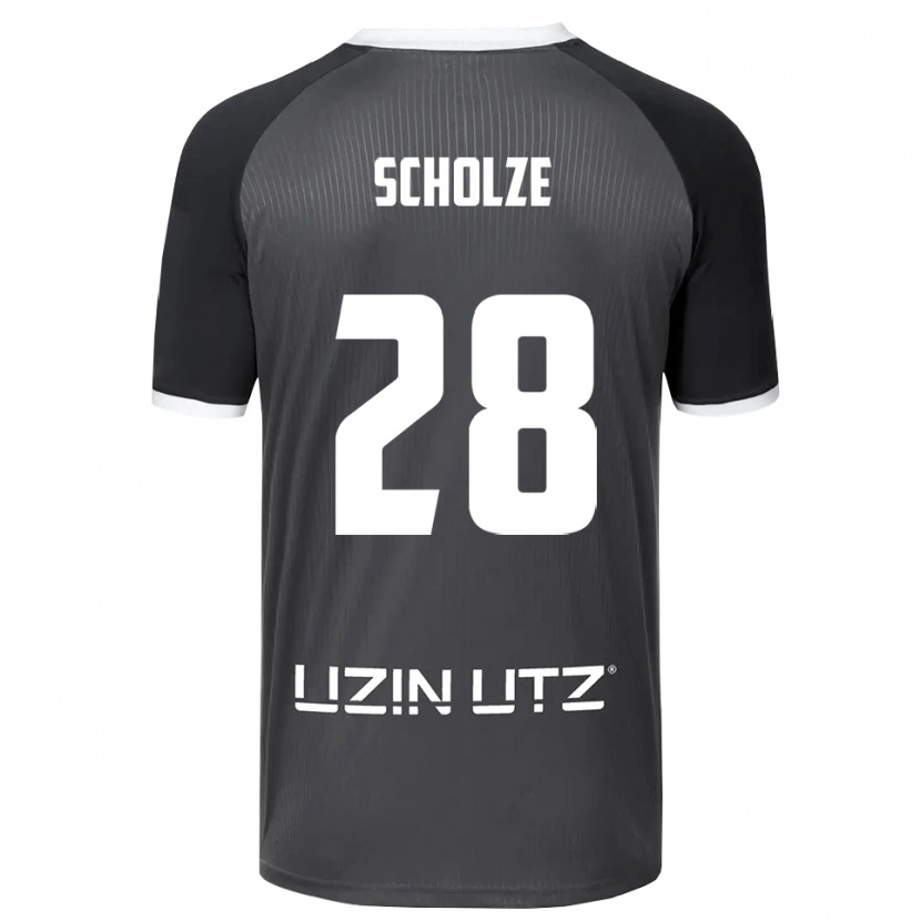 Danxen Kinderen Max Scholze #28 Grijs Wit Uitshirt Uittenue 2025/26 T-Shirt België