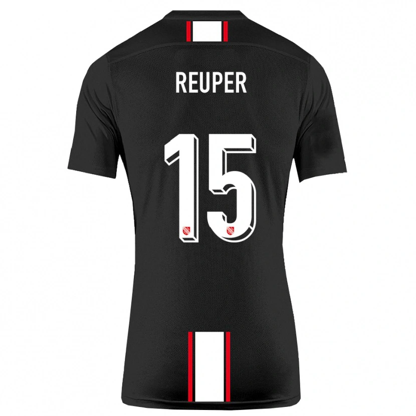 Danxen Kinderen Tim Reuper #15 Zwart Wit Uitshirt Uittenue 2025/26 T-Shirt België