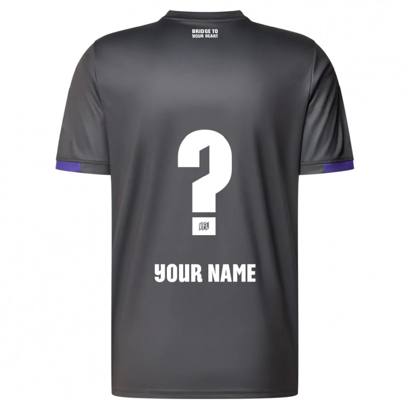 Danxen Kinderen Uw Naam #0 Grijs Paars Uitshirt Uittenue 2025/26 T-Shirt België