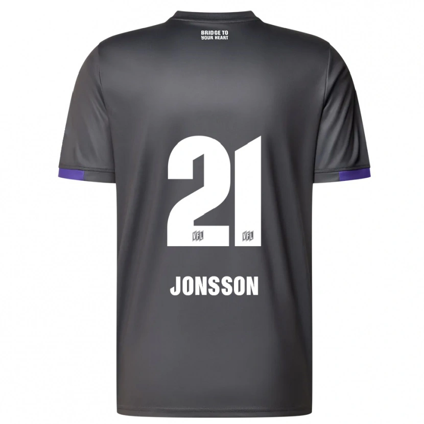 Danxen Kinderen Lukas Jonsson #21 Grijs Paars Uitshirt Uittenue 2025/26 T-Shirt België