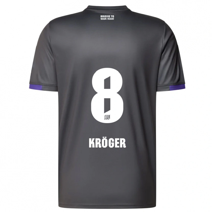 Danxen Kinderen Luca Kröger #8 Grijs Paars Uitshirt Uittenue 2025/26 T-Shirt België