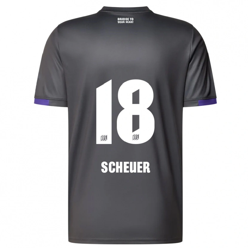 Danxen Kinderen Nevio Scheuer #18 Grijs Paars Uitshirt Uittenue 2025/26 T-Shirt België