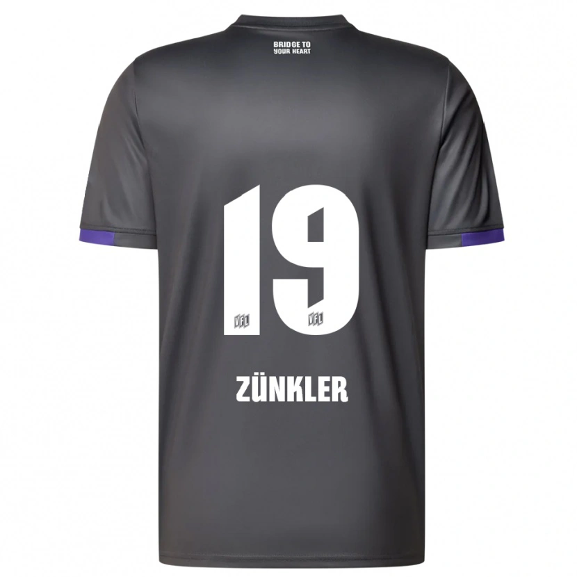 Danxen Kinderen Bernd Zünkler #19 Grijs Paars Uitshirt Uittenue 2025/26 T-Shirt België