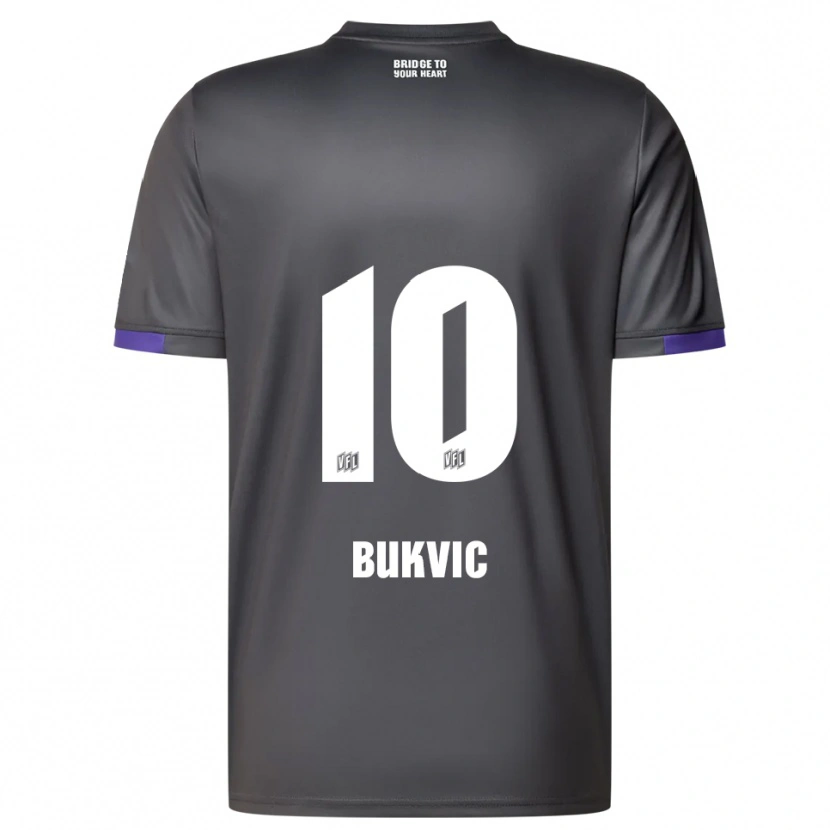 Danxen Kinderen Adem Bukvic #10 Grijs Paars Uitshirt Uittenue 2025/26 T-Shirt België