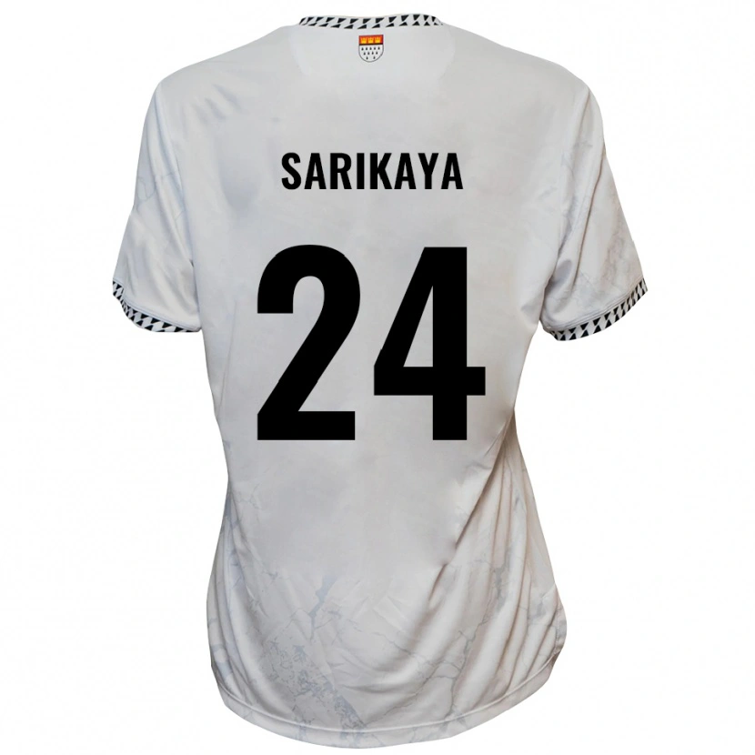 Danxen Kinderen Ege Sarikaya #24 Wit Zwart Uitshirt Uittenue 2025/26 T-Shirt België