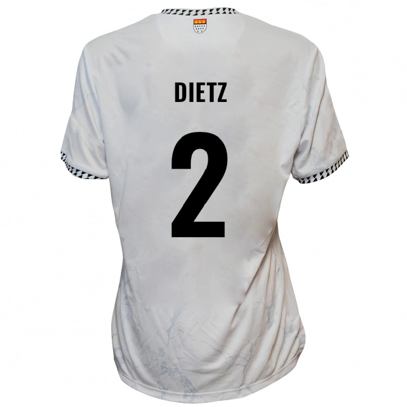 Danxen Kinderen Lars Dietz #2 Wit Zwart Uitshirt Uittenue 2025/26 T-Shirt België