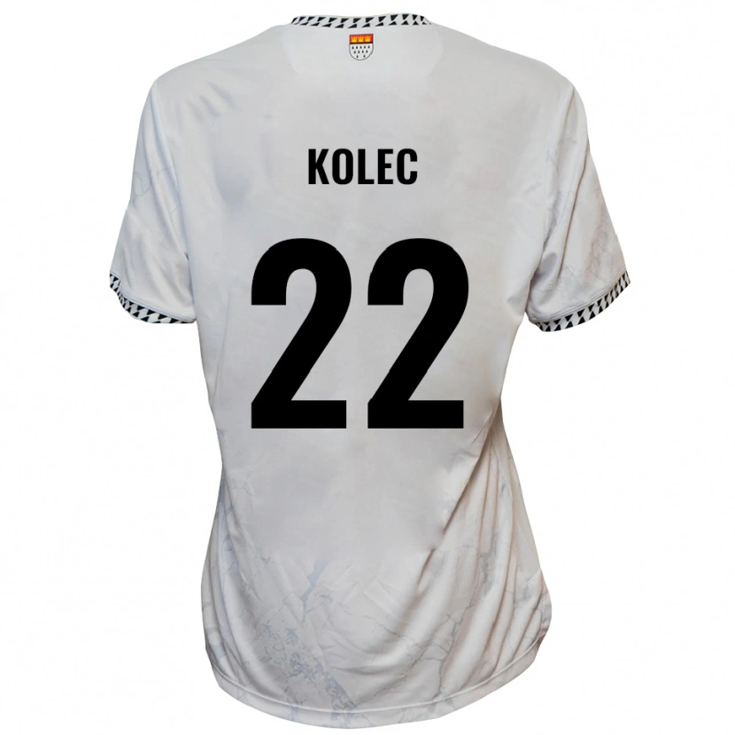 Danxen Kinderen Paul Kolec #22 Wit Zwart Uitshirt Uittenue 2025/26 T-Shirt België