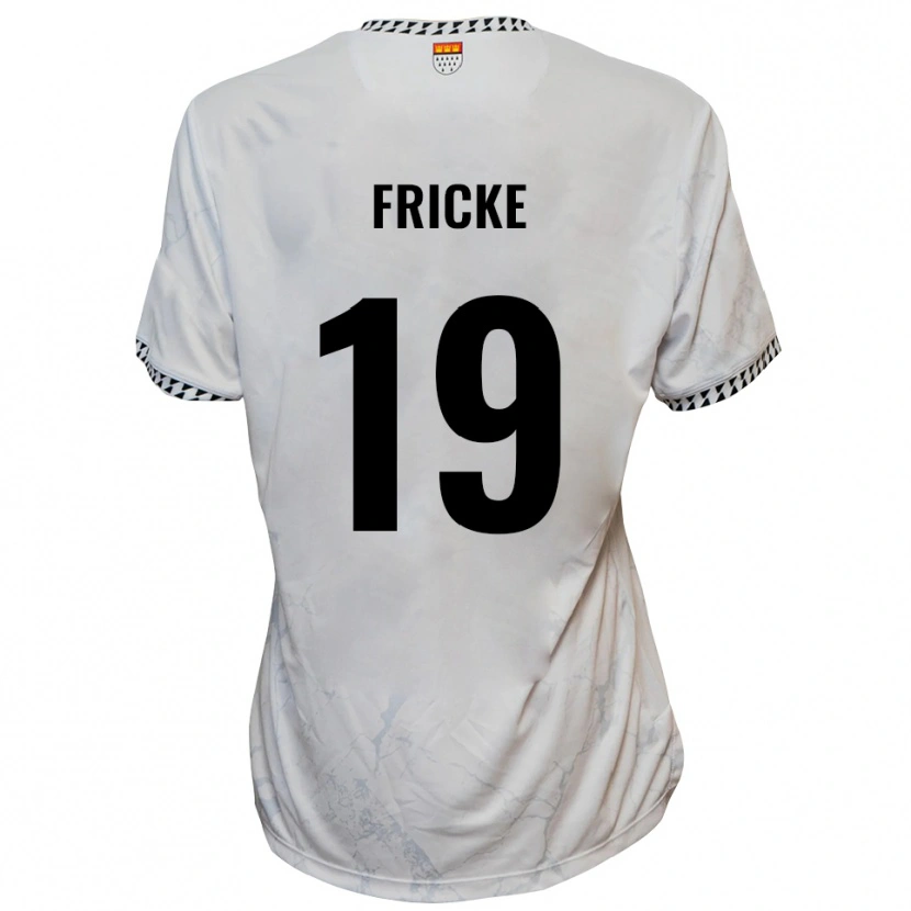 Danxen Kinderen Fabian Fricke #19 Wit Zwart Uitshirt Uittenue 2025/26 T-Shirt België