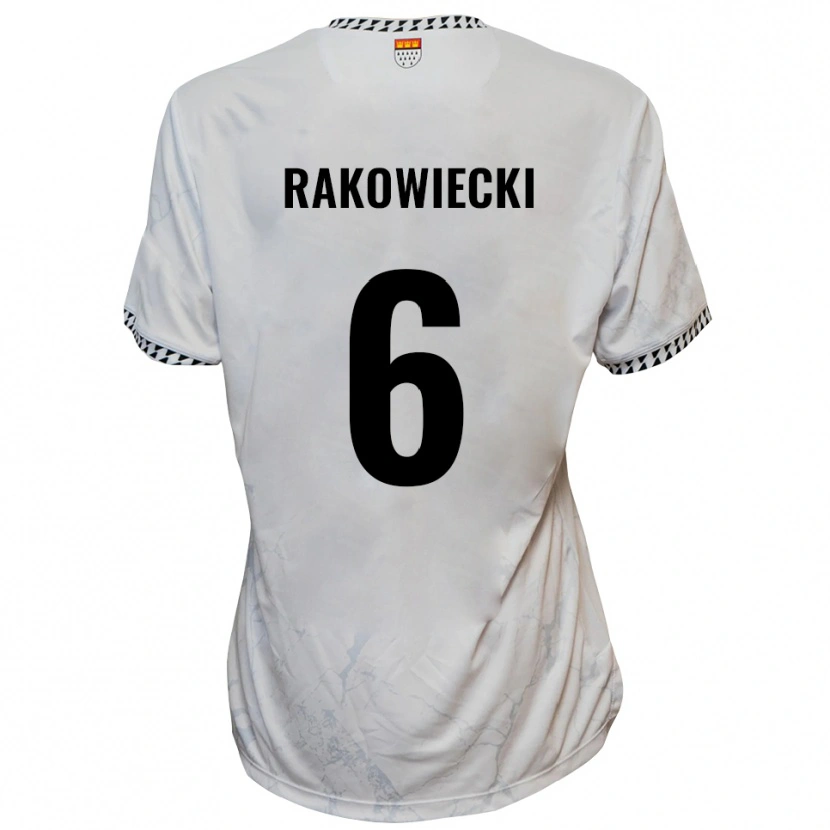 Danxen Kinderen Keny Rakowiecki #6 Wit Zwart Uitshirt Uittenue 2025/26 T-Shirt België