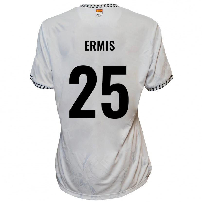 Danxen Kinderen Kiyan Ermis #25 Wit Zwart Uitshirt Uittenue 2025/26 T-Shirt België