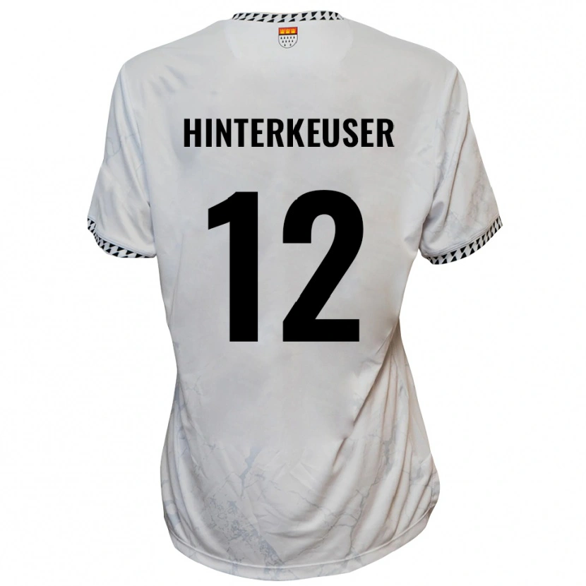 Danxen Kinderen Thomas Hinterkeuser #12 Wit Zwart Uitshirt Uittenue 2025/26 T-Shirt België