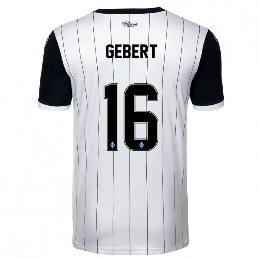 Danxen Kinderen Nevio Gebert #16 Wit Zwart Uitshirt Uittenue 2025/26 T-Shirt België
