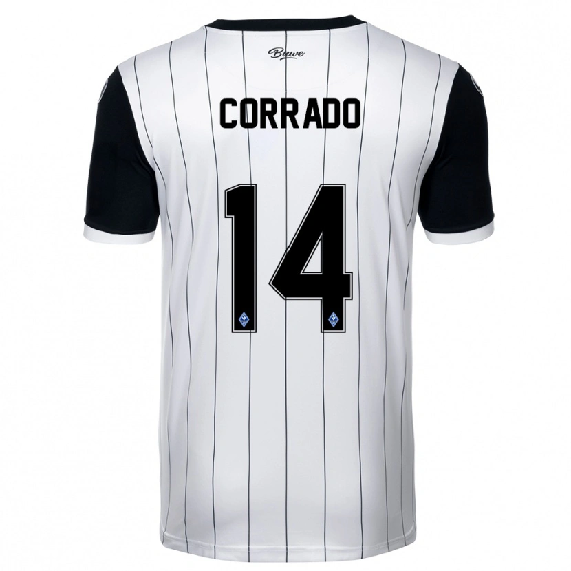 Danxen Kinderen Tiziano Corrado #14 Wit Zwart Uitshirt Uittenue 2025/26 T-Shirt België