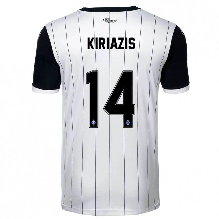 Danxen Kinderen Pavlos Kiriazis #14 Wit Zwart Uitshirt Uittenue 2025/26 T-Shirt België