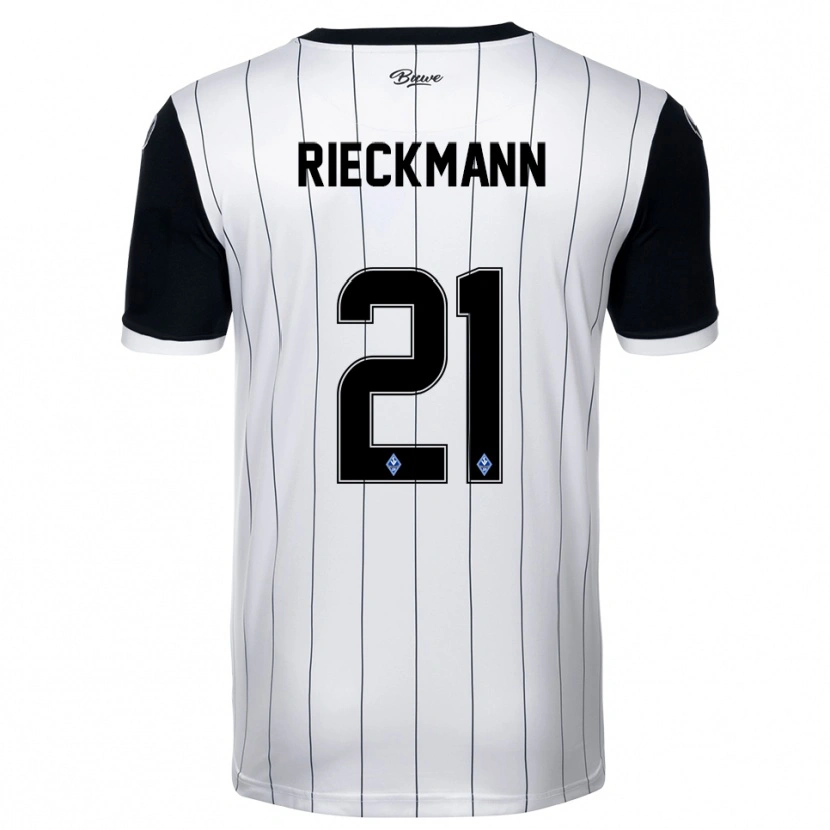 Danxen Kinderen Julian Rieckmann #21 Wit Zwart Uitshirt Uittenue 2025/26 T-Shirt België
