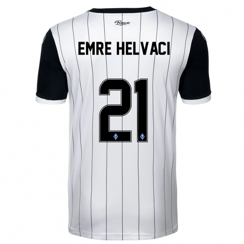 Danxen Kinderen Faruk Emre Helvaci #21 Wit Zwart Uitshirt Uittenue 2025/26 T-Shirt België