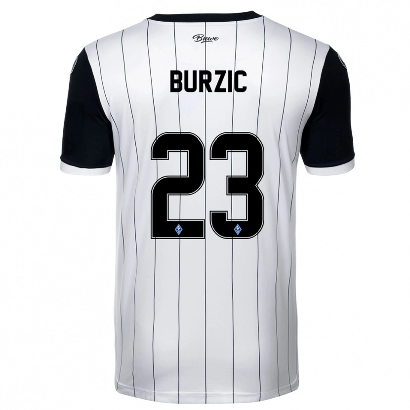 Danxen Kinderen Dino Burzic #23 Wit Zwart Uitshirt Uittenue 2025/26 T-Shirt België