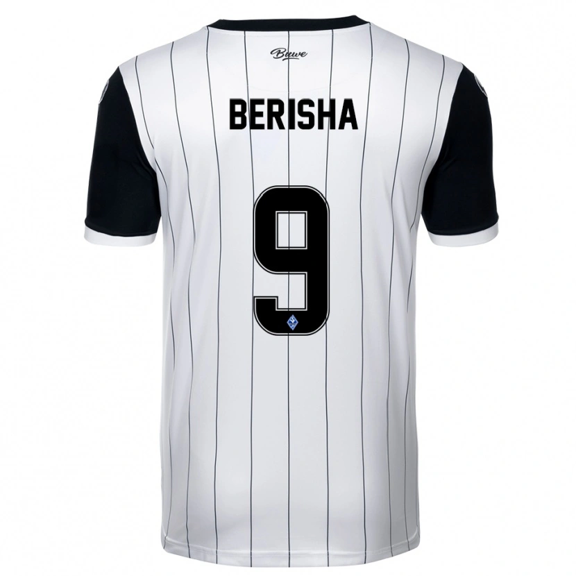 Danxen Kinderen Leotrim Berisha #9 Wit Zwart Uitshirt Uittenue 2025/26 T-Shirt België