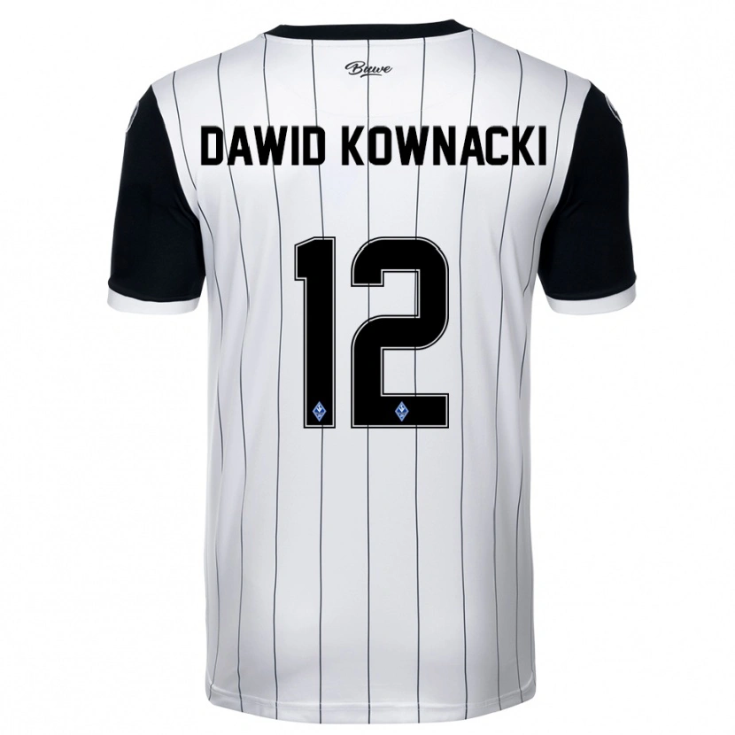 Danxen Kinderen Jakub Dawid Kownacki #12 Wit Zwart Uitshirt Uittenue 2025/26 T-Shirt België
