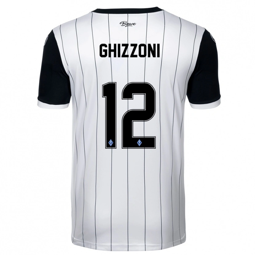 Danxen Kinderen Xanjo Ghizzoni #12 Wit Zwart Uitshirt Uittenue 2025/26 T-Shirt België