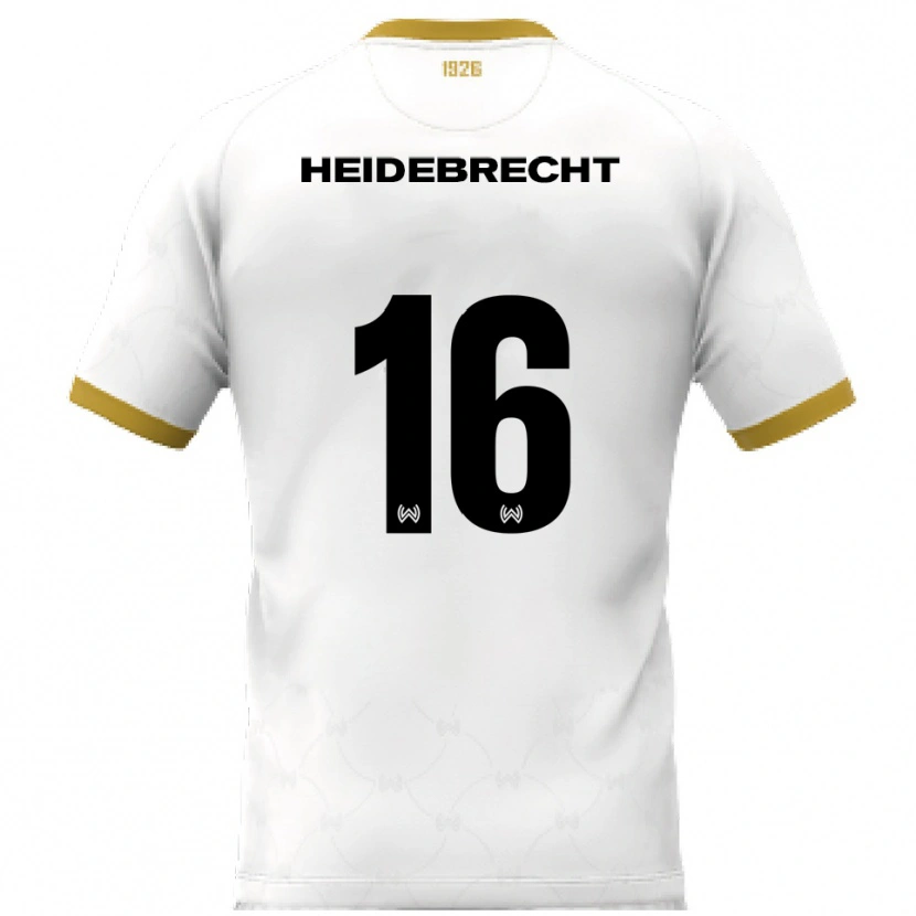 Danxen Kinderen Elias Heidebrecht #16 Wit Goud Uitshirt Uittenue 2025/26 T-Shirt België