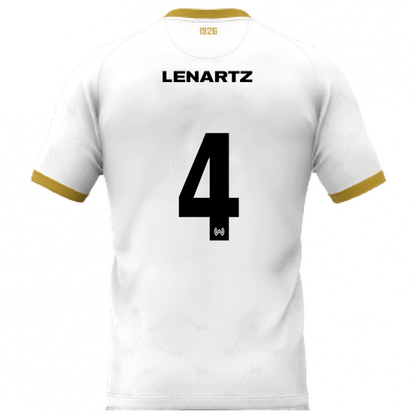 Danxen Kinderen Oskar Lenartz #4 Wit Goud Uitshirt Uittenue 2025/26 T-Shirt België