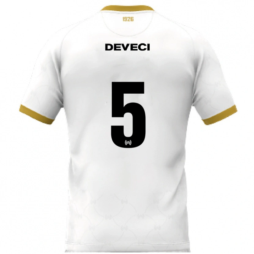 Danxen Kinderen Hüseyin Deveci #5 Wit Goud Uitshirt Uittenue 2025/26 T-Shirt België