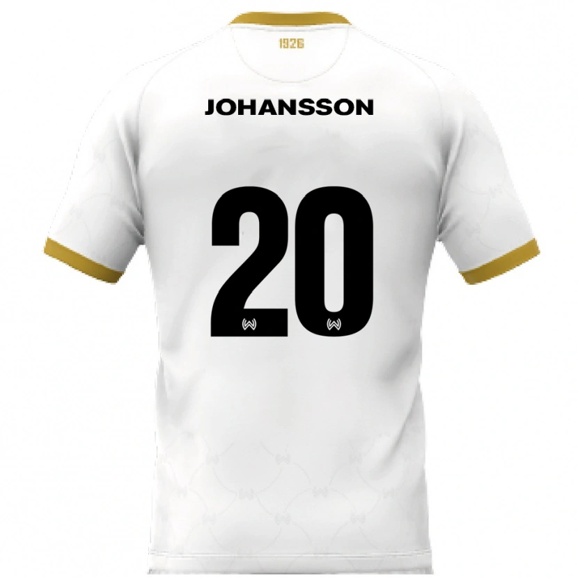 Danxen Kinderen Ryan Johansson #20 Wit Goud Uitshirt Uittenue 2025/26 T-Shirt België