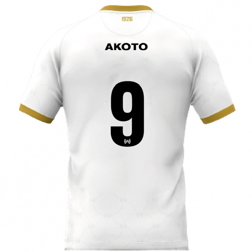 Danxen Kinderen Theophilus Akoto #9 Wit Goud Uitshirt Uittenue 2025/26 T-Shirt België