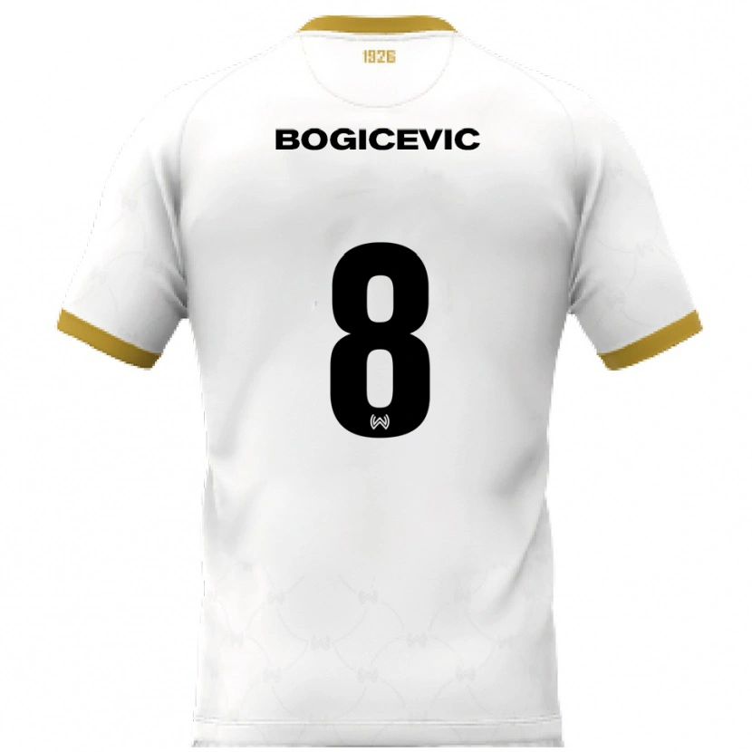 Danxen Kinderen Donny Bogicevic #8 Wit Goud Uitshirt Uittenue 2025/26 T-Shirt België