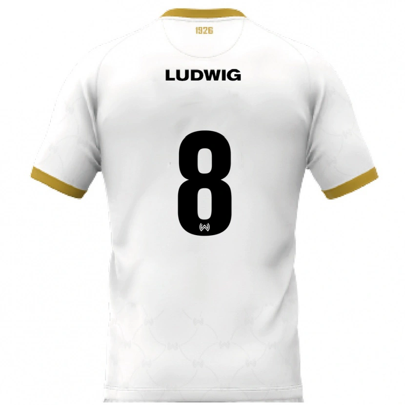 Danxen Kinderen Milan Ludwig #8 Wit Goud Uitshirt Uittenue 2025/26 T-Shirt België