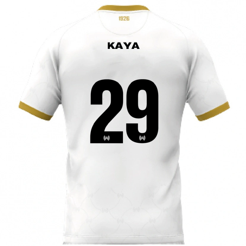 Danxen Kinderen Fatih Kaya #29 Wit Goud Uitshirt Uittenue 2025/26 T-Shirt België
