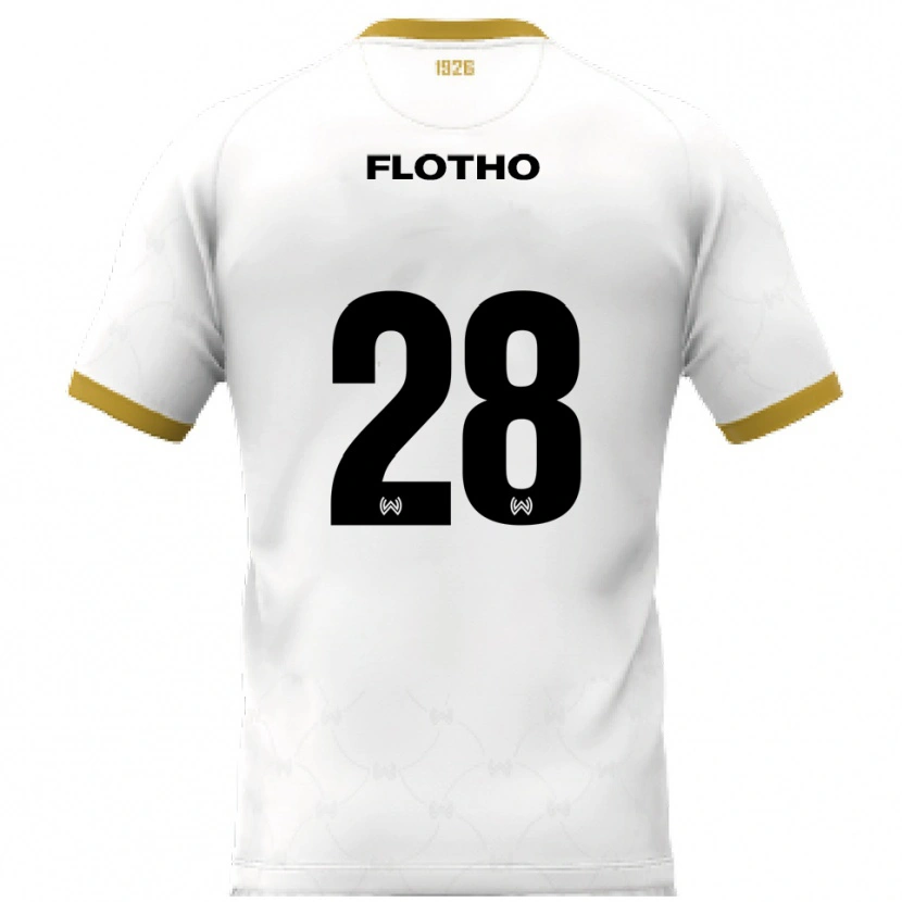 Danxen Kinderen Moritz Flotho #28 Wit Goud Uitshirt Uittenue 2025/26 T-Shirt België