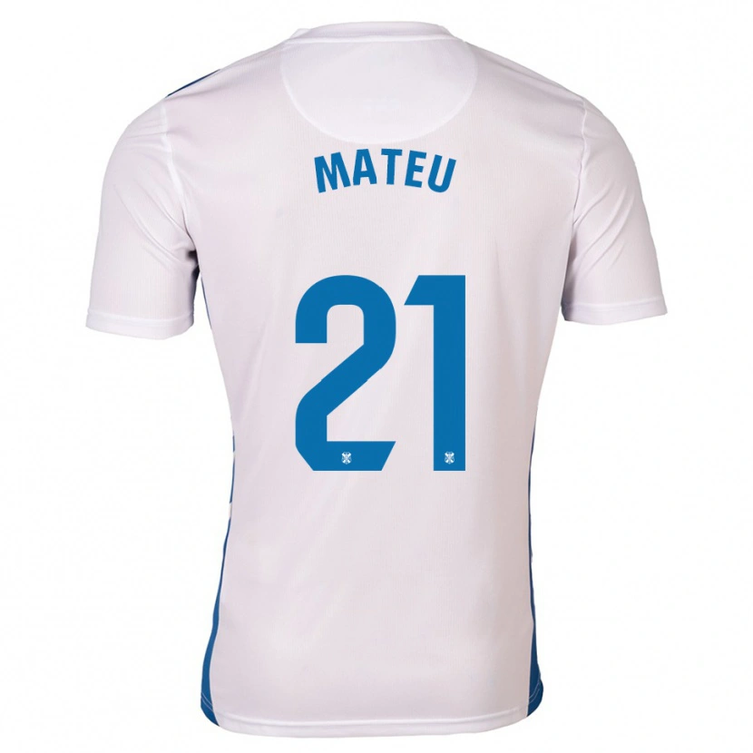 Danxen Heren Marc Mateu #21 Wit Blauw Thuisshirt Thuistenue 2025/26 T-Shirt België