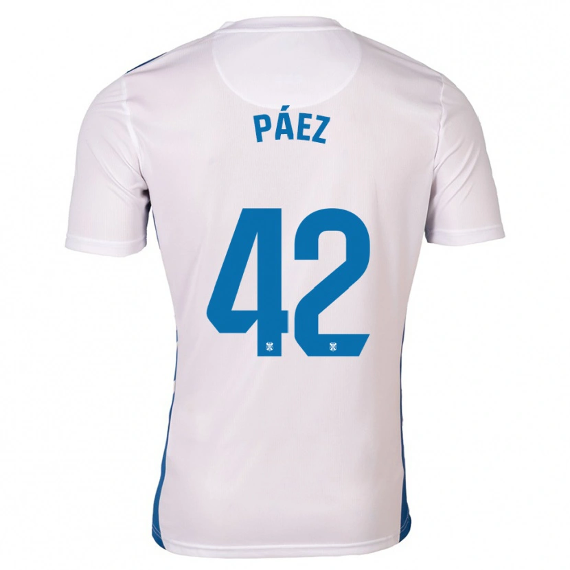 Danxen Heren David Páez #42 Wit Blauw Thuisshirt Thuistenue 2025/26 T-Shirt België