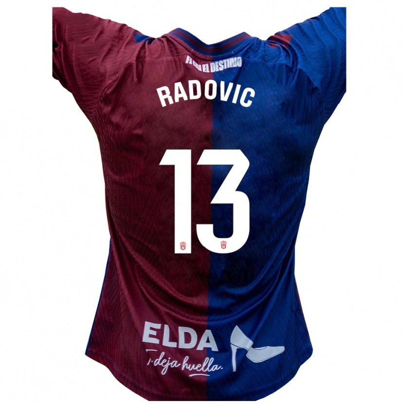 Danxen Heren Danilo Radovic #13 Blauw Rood Thuisshirt Thuistenue 2025/26 T-Shirt België