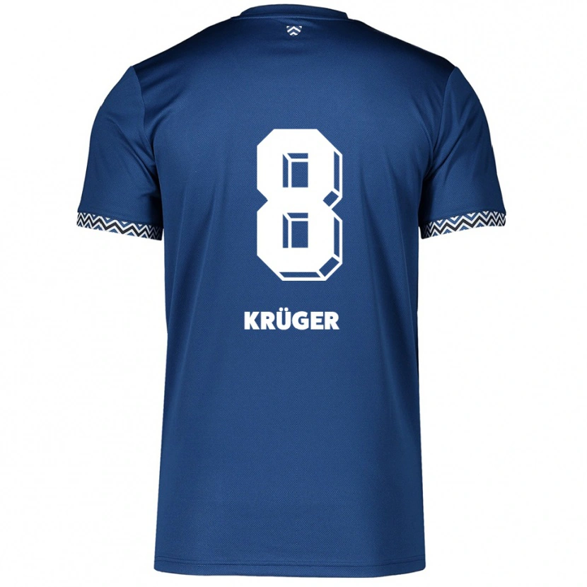 Danxen Heren Tom Krüger #8 Marine Wit Thuisshirt Thuistenue 2025/26 T-Shirt België