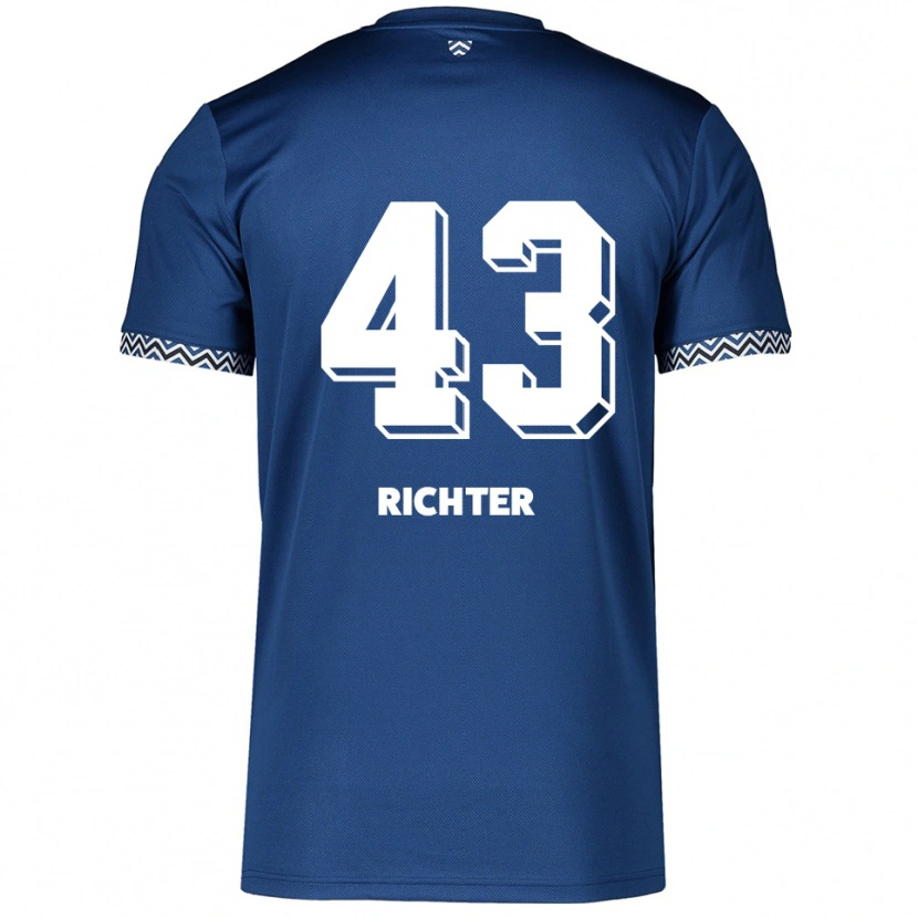 Danxen Heren Daniel Richter #43 Marine Wit Thuisshirt Thuistenue 2025/26 T-Shirt België