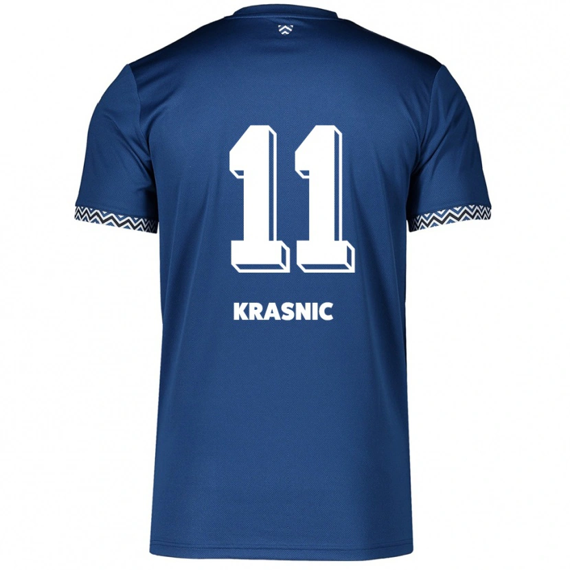 Danxen Heren Fabiano Krasnic #11 Marine Wit Thuisshirt Thuistenue 2025/26 T-Shirt België