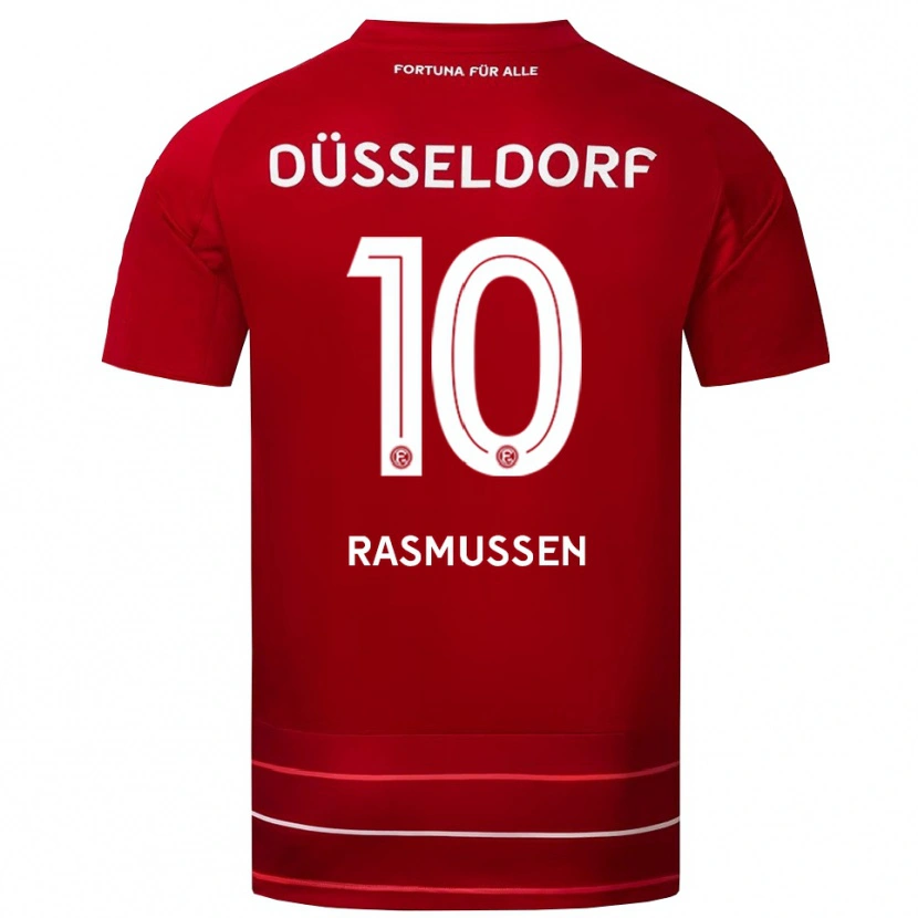 Danxen Heren Christian Rasmussen #10 Rood Wit Thuisshirt Thuistenue 2025/26 T-Shirt België