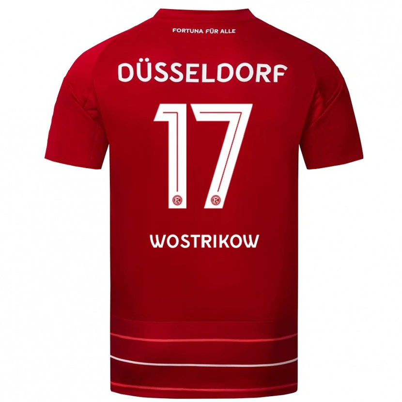 Danxen Heren Danil Wostrikow #17 Rood Wit Thuisshirt Thuistenue 2025/26 T-Shirt België