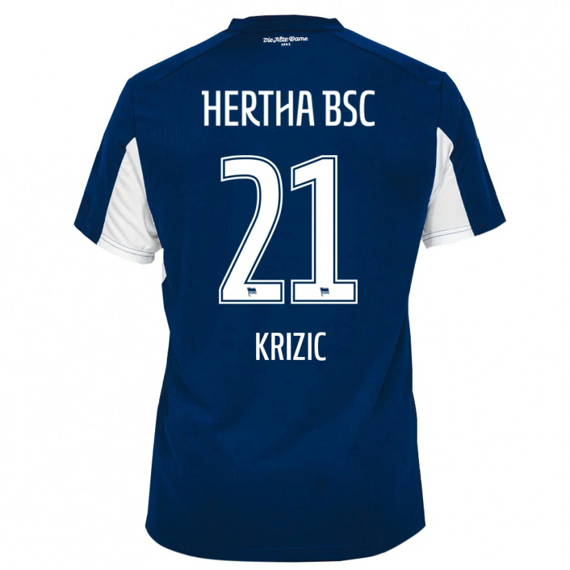 Danxen Heren Ivan Krizic #21 Wit Blauw Thuisshirt Thuistenue 2025/26 T-Shirt België