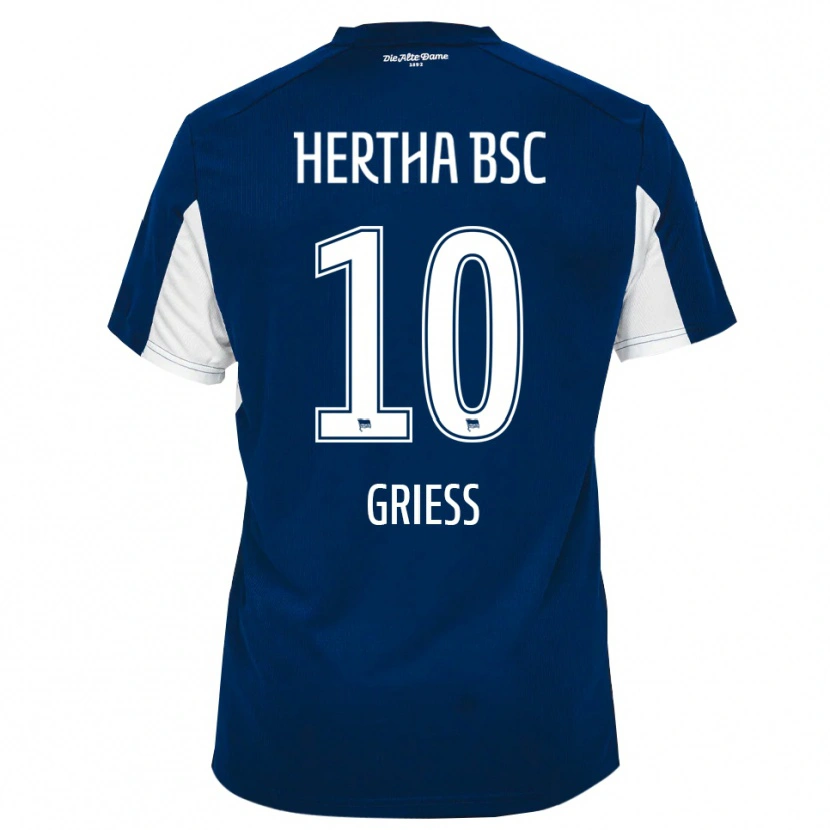 Danxen Heren Stephan Grieß #10 Wit Blauw Thuisshirt Thuistenue 2025/26 T-Shirt België