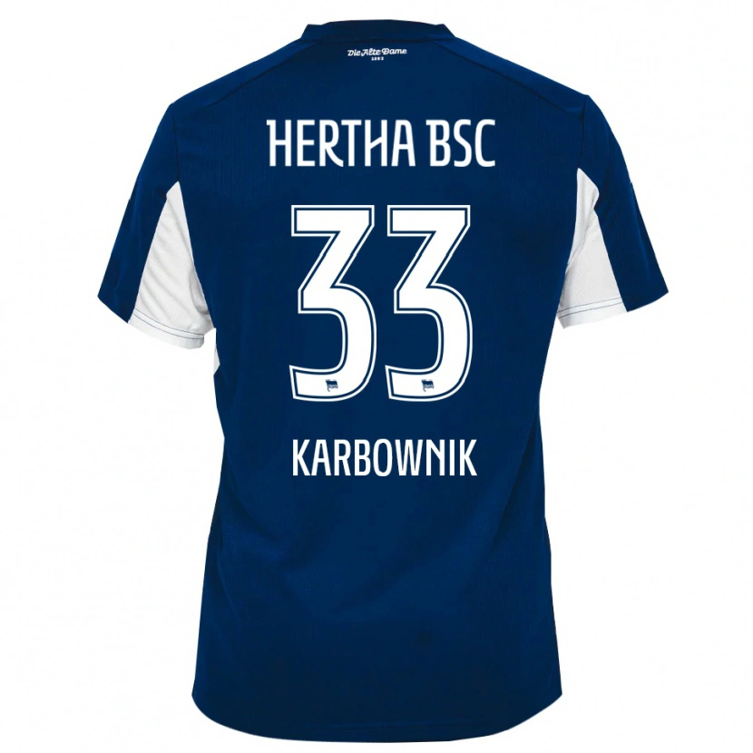 Danxen Heren Michal Karbownik #33 Wit Blauw Thuisshirt Thuistenue 2025/26 T-Shirt België