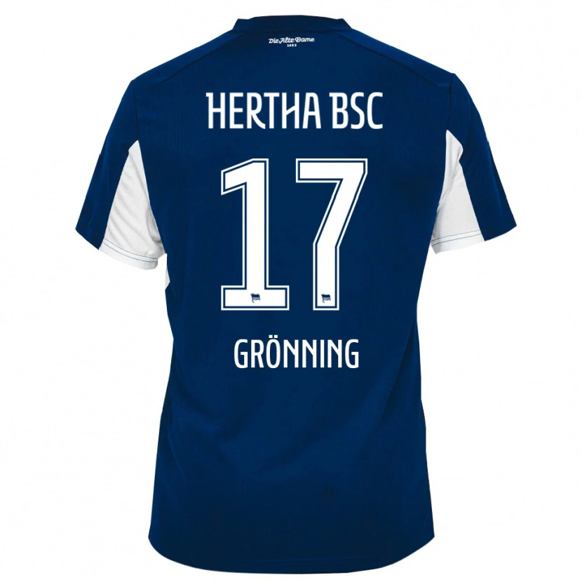 Danxen Heren Sebastian Grönning #17 Wit Blauw Thuisshirt Thuistenue 2025/26 T-Shirt België