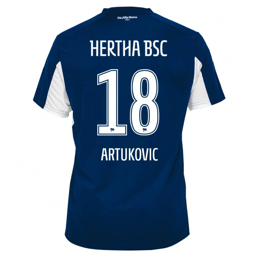Danxen Heren Ardian Artukovic #18 Wit Blauw Thuisshirt Thuistenue 2025/26 T-Shirt België